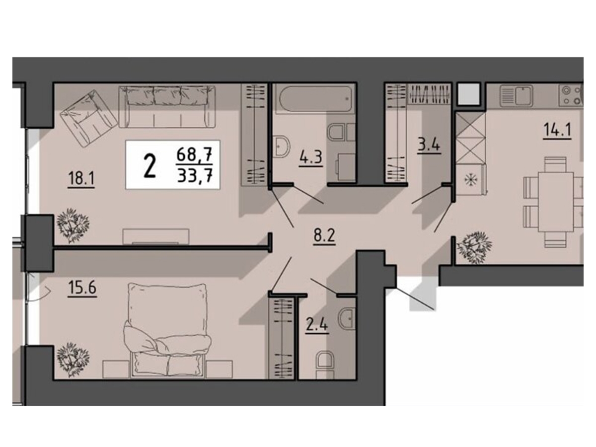 2-кім. квартира, Тернопіль, Бам, вул. Тарнавського