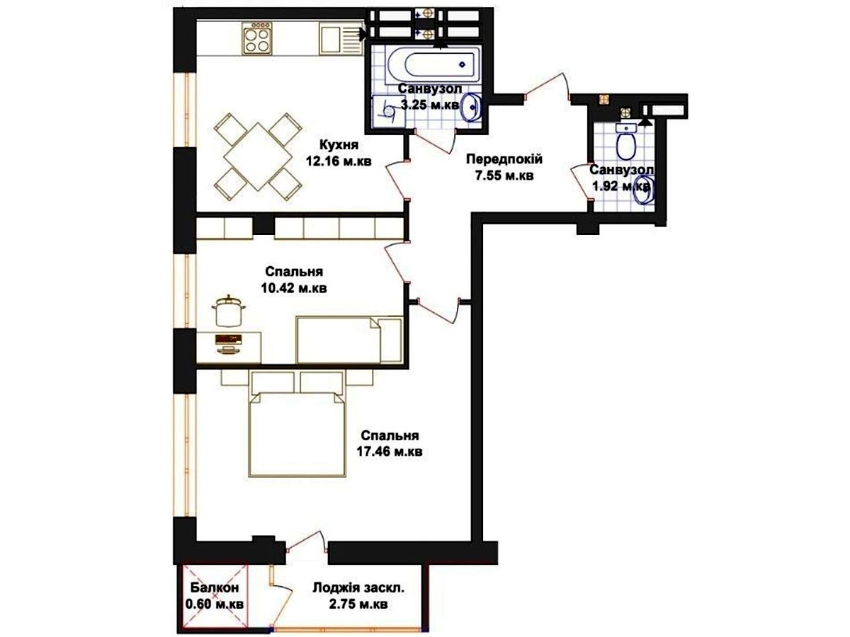 2-кім. квартира, Тернопіль, Бам, вул. Тарнавського