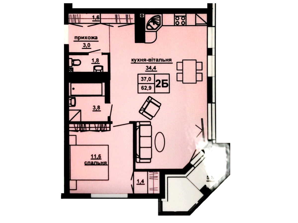 2-кім. квартира, Тернопіль, Центр, вул. Опільського