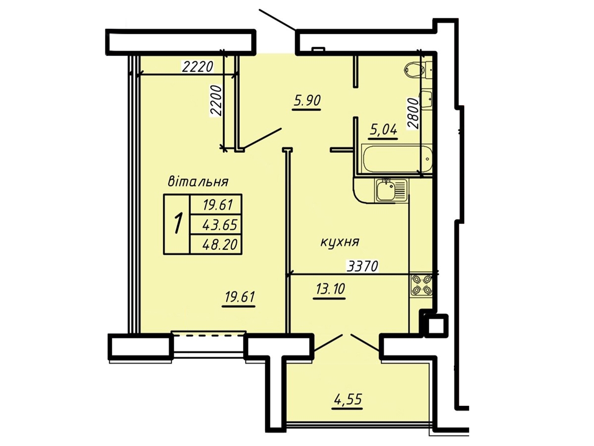 1-кім. квартира, Байківці, Гаї Чумакові, пров. Дубовецький