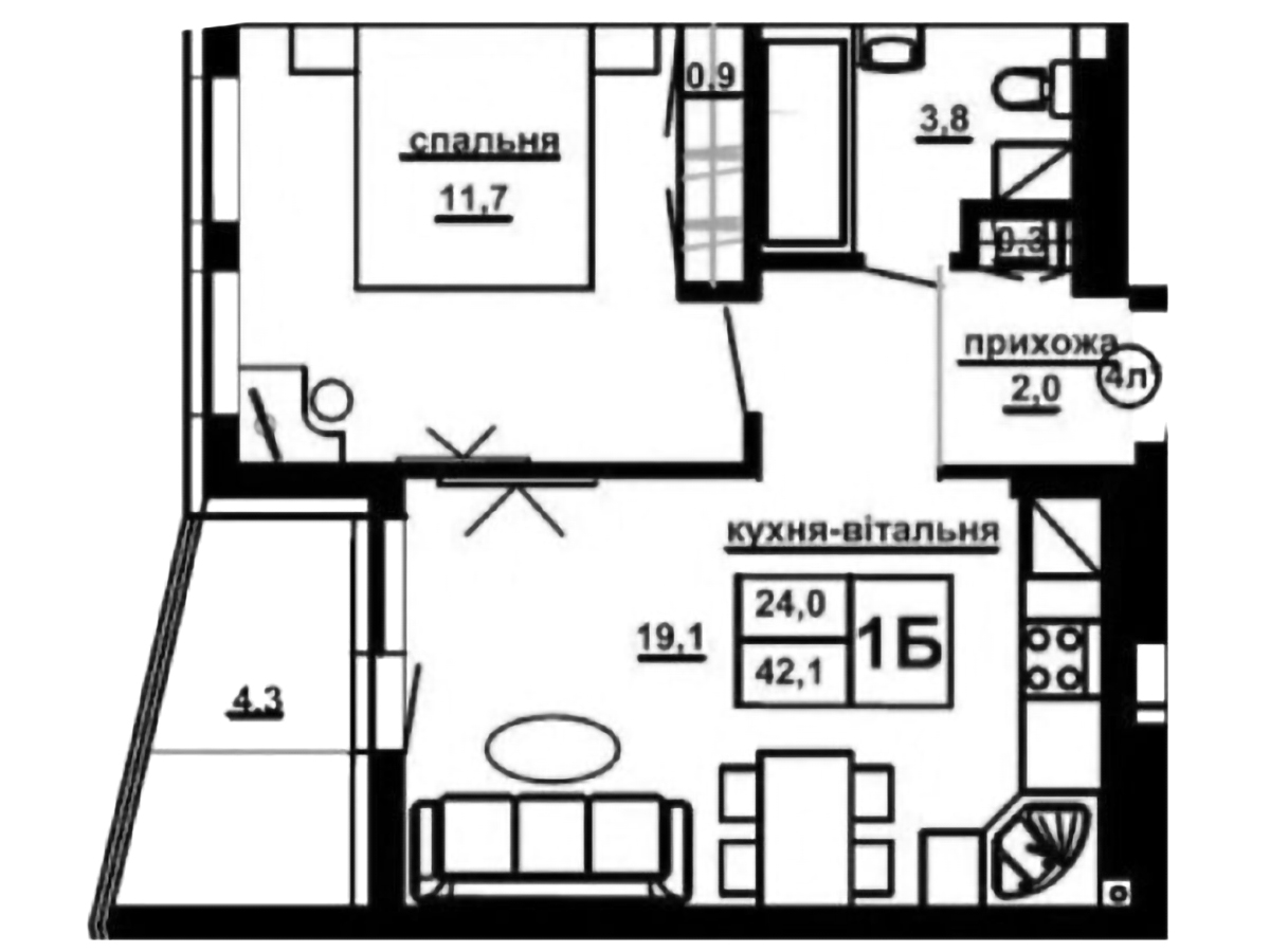 1-кім. квартира, Тернопіль, Центр, вул. Опільського