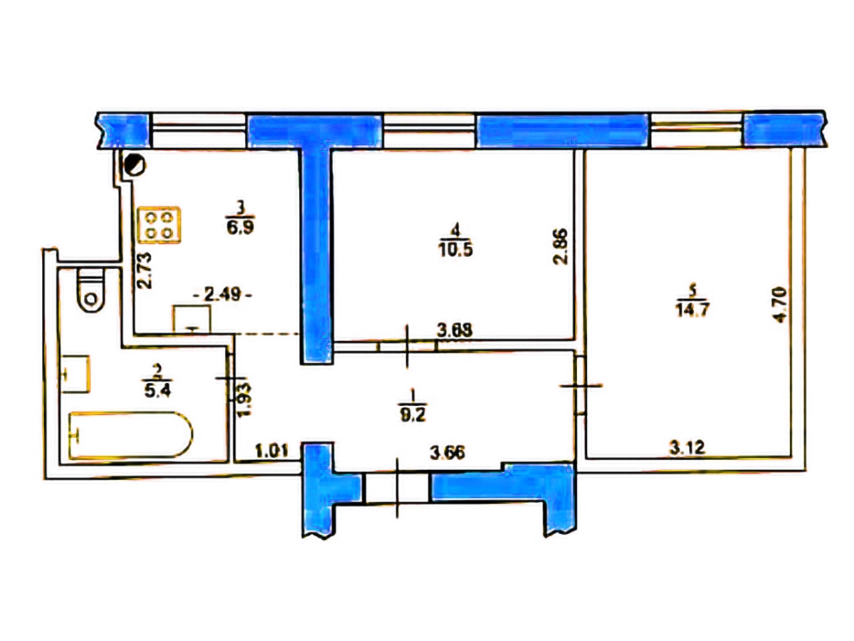 2-кім. квартира, Тернопіль, Новий світ, вул. Броварна