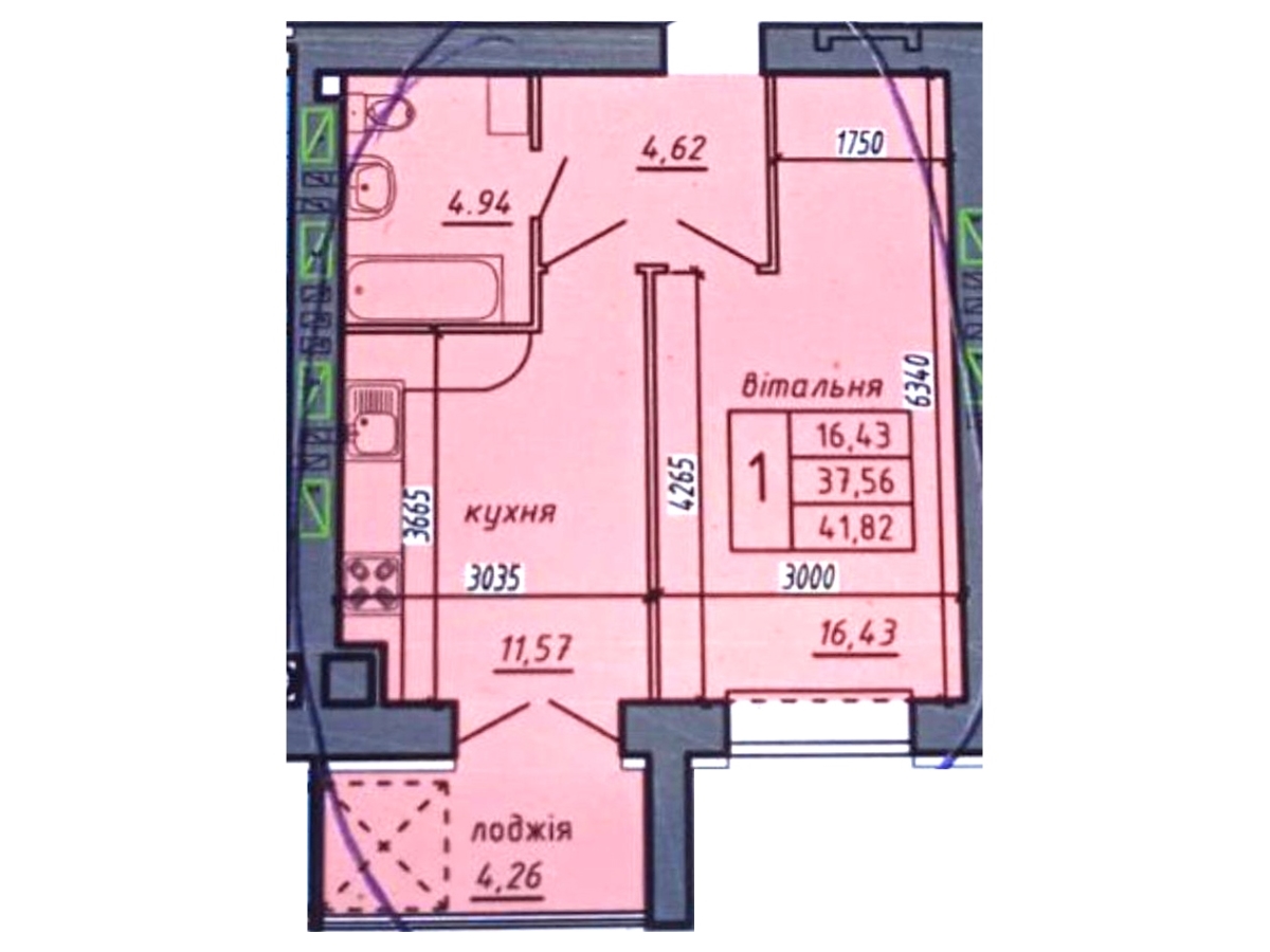 1-кім. квартира, Байківці, Гаї Чумакові, пров. Дубовецький