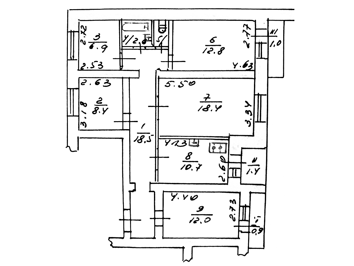 5-кім. квартира, Тернопіль, Центр, вул. Шептицького