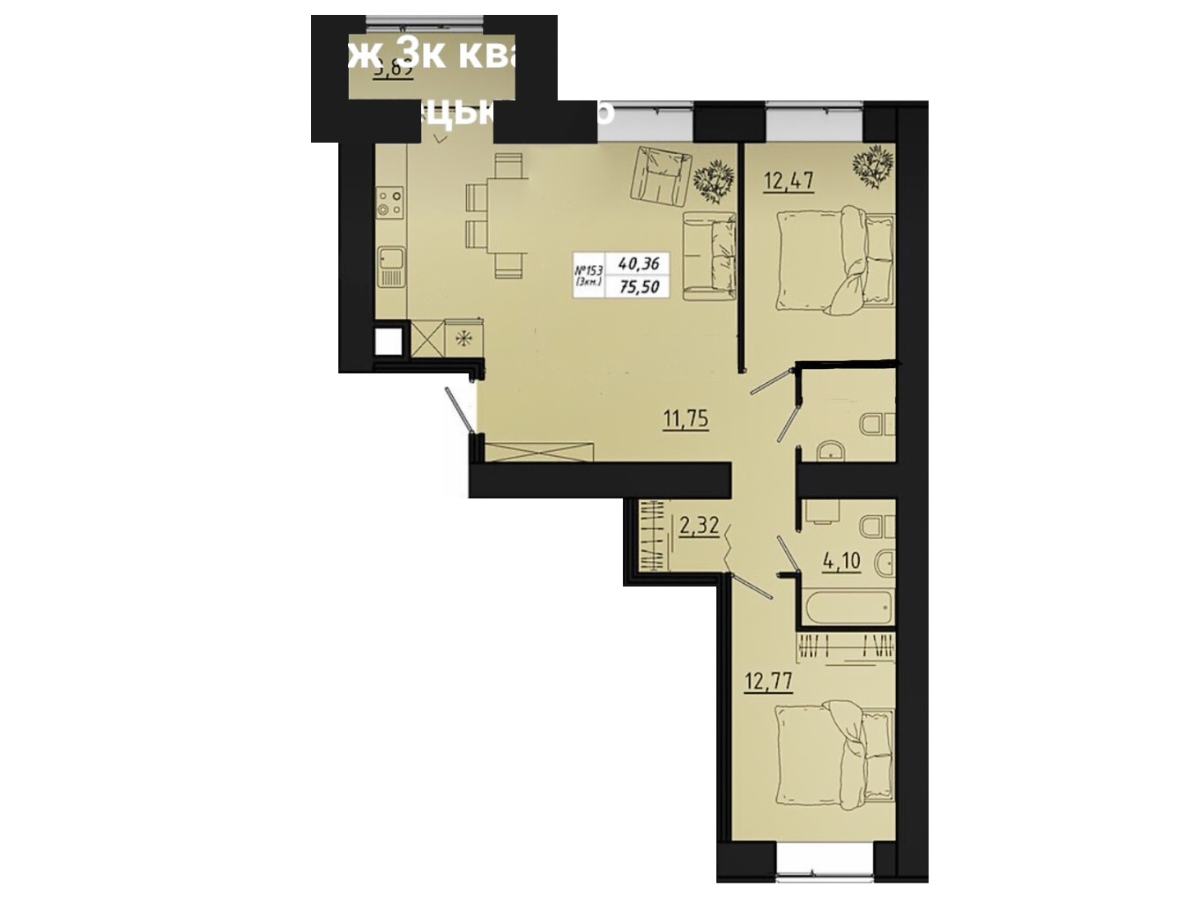 3-кім. квартира, Тернопіль, Авторинок, вул. Микулинецька