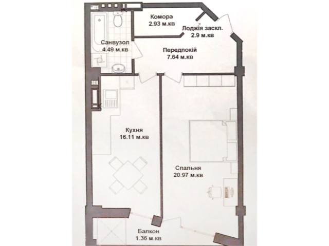 1-кім. квартира, Тернопіль, Бам, вул. Тарнавського