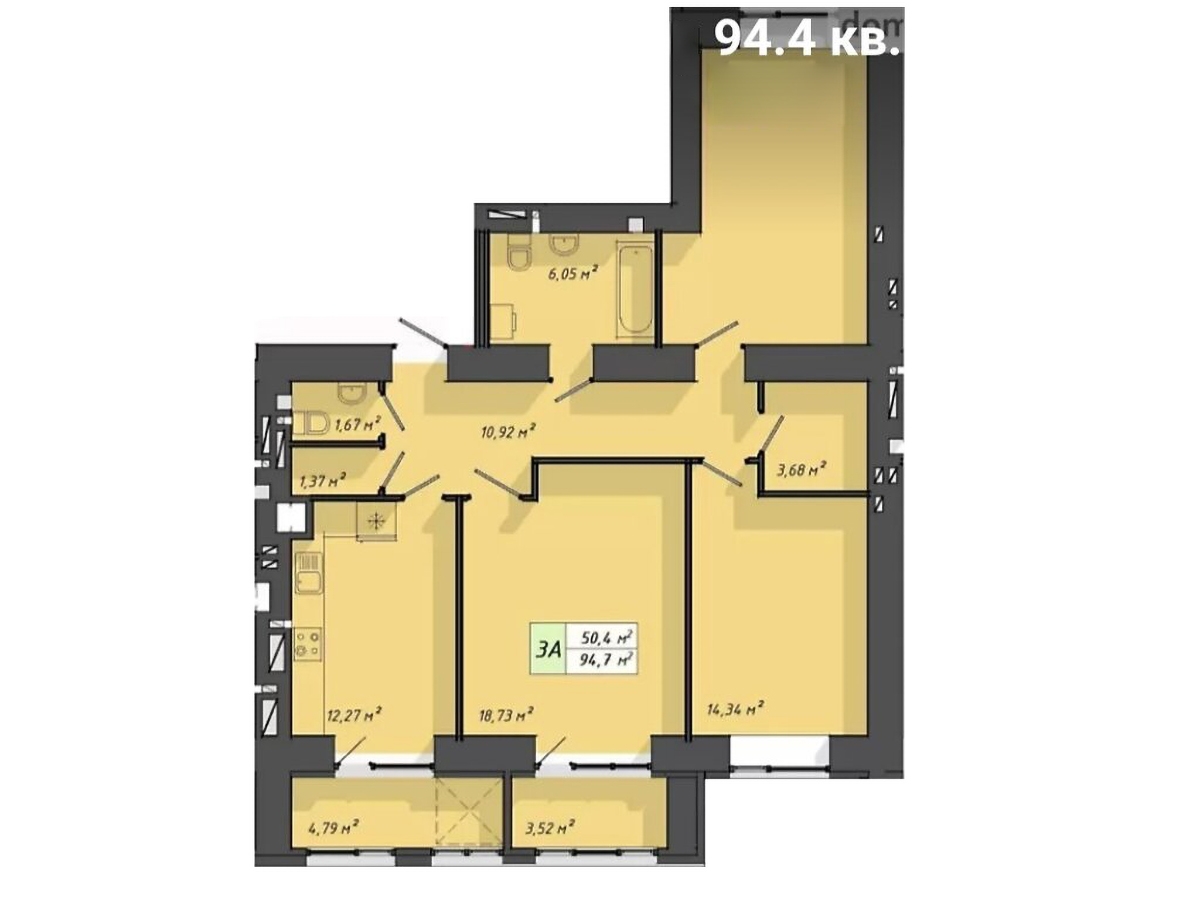 3-кім. квартира, Тернопіль, Дружба, вул. Львівська