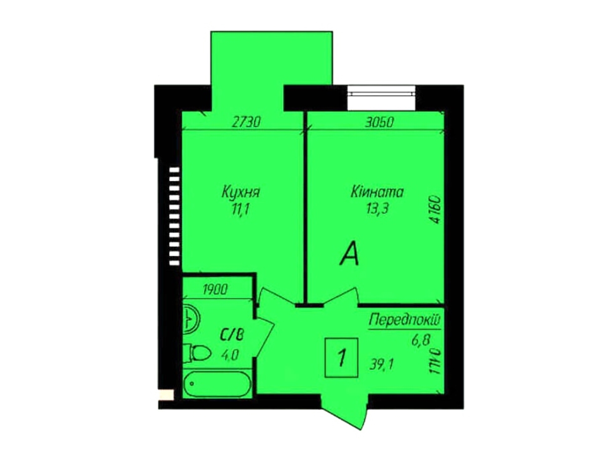 1-кім. квартира, Тернопіль, Кутківці, вул. Глибока долина