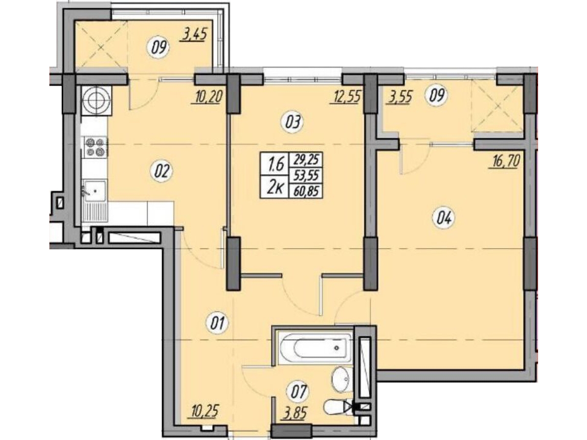 2-кім. квартира, Тернопіль, Новий світ, вул. Нечая