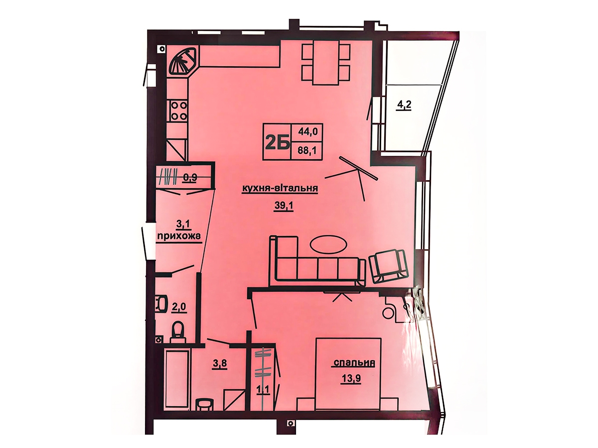 2-кім. квартира, Тернопіль, Центр, вул. Опільського