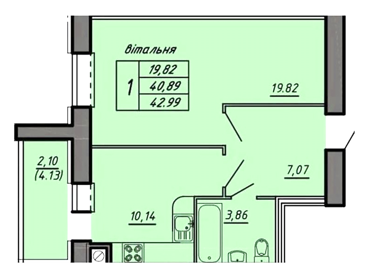 1-кім. квартира, Тернопіль, Оболоня, вул. Чернівецька